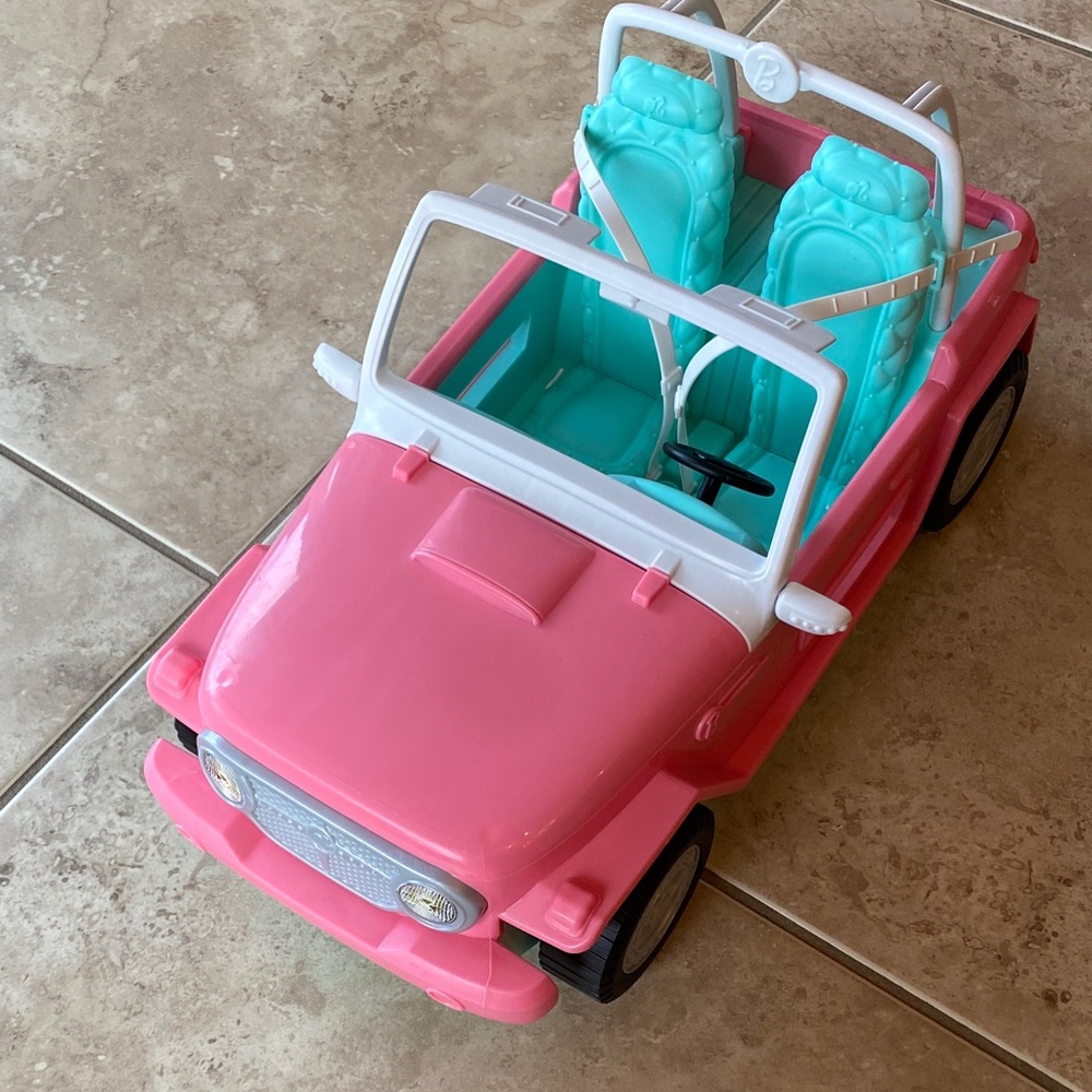 Pink Barbie Jeep Beach Vehicle